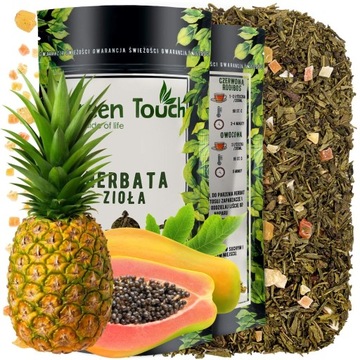 HERBATA ZIELONA ANANAS + PAPAJA EGZOTYCZNA (50g)