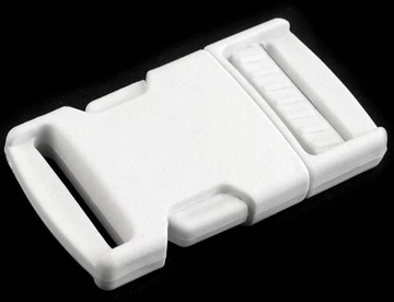 KLAMRA Plastikowa Zapięcie Zatrzask Do Taśmy Biała - 25mm 2szt