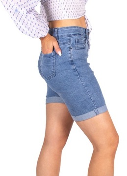 krótkie spodenki jeansowe SZORTY DAMSKIE dzinsowe jeans ELASTYCZNE 40 L