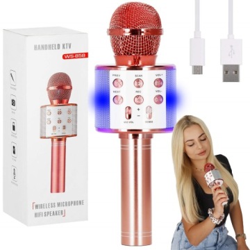 БЕСПРОВОДНОЙ МИКРОФОН ДЛЯ КАРАОКЕ, ДЕТСКИЙ ДИНАМИК BLUETOOTH + КАБЕЛЬ USB