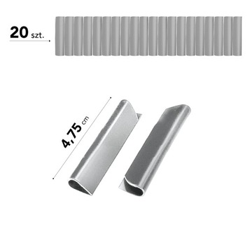 Клипсы-крючки для заборной ленты, 4,75 см, серые, 20 шт, RAL7040