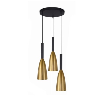 LAMPA WISZĄCA CZARNO ZŁOTA NA KOLE NAD STÓŁ DO JADALNI LIGHT PRESTIGE SOLIN