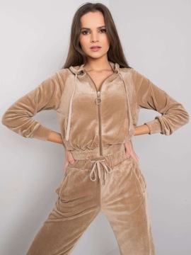 DRES welur z kapturem rozpinany WELUROWY komplet YP92 dark grey 40 L