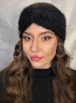 OPASKA DAMSKA NA GŁOWĘ USZY WŁOSY SZEROKA CIEPŁA WEŁNA POLSKI PRODUK K 3042