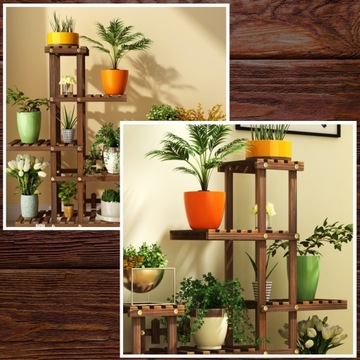 ДЕРЕВЯННАЯ ПОДСТАВКА ДЛЯ ЦВЕТОВ ПОЛКА ДЛЯ ЦВЕТОВ 95 СМ ПРОЧНАЯ МНОГОЯРУСНАЯ