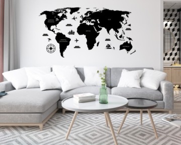 Деревянная карта мира декоративная подробная 3D модель