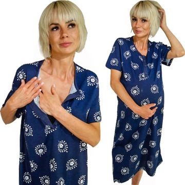 KOSZULA NOCNA CIĄŻOWA do KARMIENIA porodu HIT XL