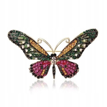 Żółty styl Motyl Broo Kobiety Vintage Broszki I Ow