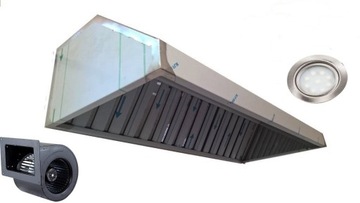 Okap Gastronomiczny 100x70x40 FILTRY TURBINAXXL Ledy