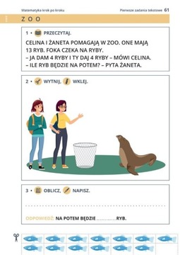 Matematyka krok po kroku. Pierwsze zadania tekstowe. Karty pracy