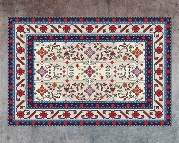 Dywan winylowy RedAndBlueFloral_150x225