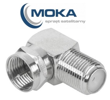 Угловой переходник, гнездо F на вилку F, угловое гнездо