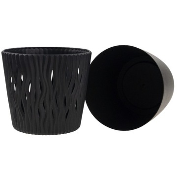 DONICZKA Z WKŁADEM OZDOBNA CZARNA NOWOCZESNA