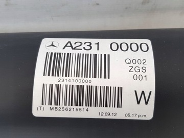 HŘÍDEL HNACÍ A2314100000 MERCEDES SL R231 W231