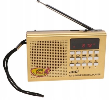 MINI RADIO PRZENOŚNE RADYJKO KIESZONKOWE NA AKUMULATOR JOC ZŁOTE