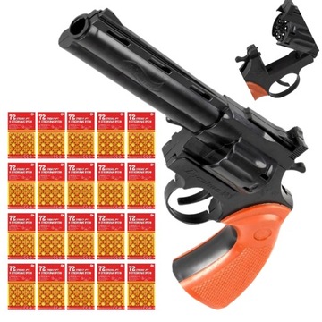 PISTOLET REWOLWER NA KAPISZONY HUKOWY SPŁONKA + NABOJE SPŁONKA 1440 STRZAŁY