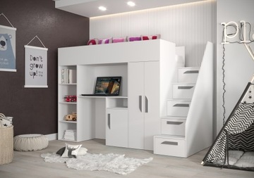 PARTY 14 двухъярусная кровать в мезонине с лестницей