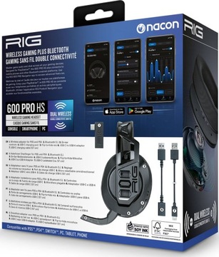 NACON RIG PS5 Słuchawki bezprzewodowe RIG600PROHS - czarne - PS4/PC