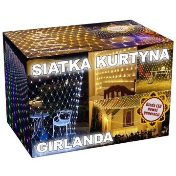 LAMPKI CHOINKOWE SIATKA LEDOWA 268L KURTYNA LED