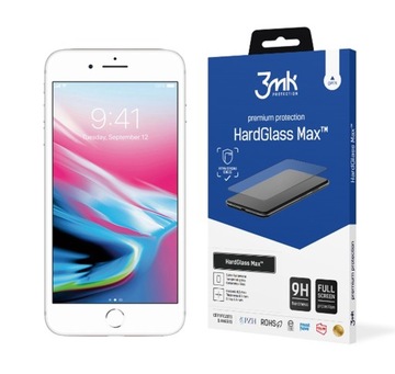 3MK Szkło HardGlass Max do iPhone 8 Plus białe 9H