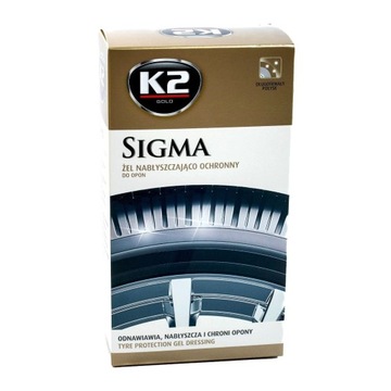 K2 SIGMA ŻEL DO NABŁYSZCZANIA OPON GUMY 0,5L gąbka