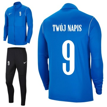 Nike komplet piłkarski z NADRUKIEM XXL dres strój spodnie i bluza z napisem