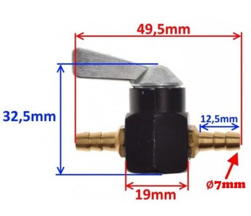 Проходной топливный кран M7 Cross Enduro Quad ATV