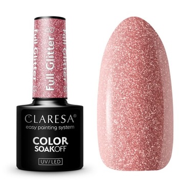 CLARESA FULL GLITTER 8 LAKIER HYBRYDOWY ROSE GOLD