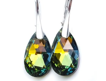 MAŁE KOLCZYKI MIGDAŁ SAHARA Crystal Swarovski