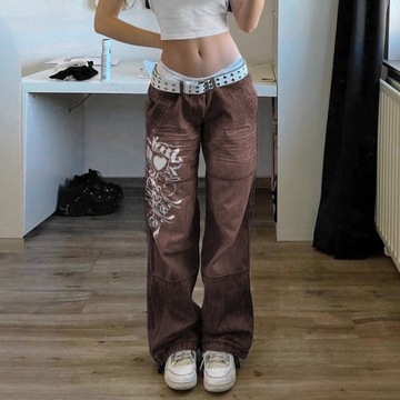 Новые женские джинсы с принтом Y2K Baggy Jeans