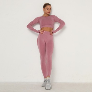 КОМПЛЕКТ из бесшовных спортивных леггинсов PUSH UP ТОП моделирования HIGH WAIST S
