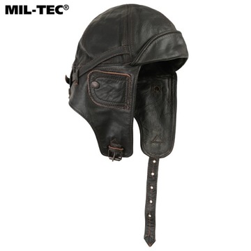 Мотоциклетная пилотская кепка MIL-TEC коричневая кожа 3XL