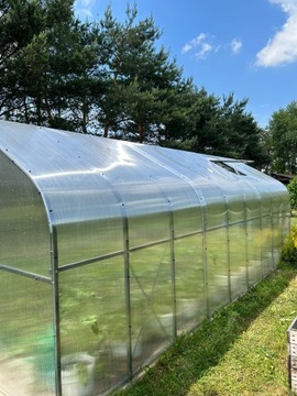 ТЕПЛИЧНЫЙ ТУННЕЛЬ ИЗ ПОЛИКАРБОНАТА 15М2 250Х600 ПТФ ПОЛЬСКИЙ АЛЮМИНИЙ ГРАФИТ