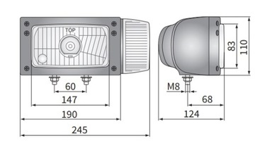 Фара с корпусом Lewy H4/4F с индикатором направления