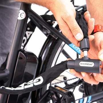ВЕЛОСИПЕДНЫЙ ЗАМОК GERDA ЦЕПЬ ВЕЛОСИПЕДНЫЙ ЗАМОК CONTRA 1200/6V С КЛЮЧОМ