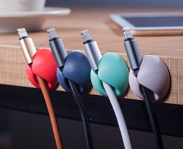 Organizer uchwyt kabli Cable Drop 6szt taśma 3M
