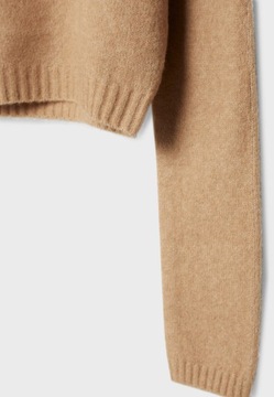 Damski krótki sweter z dzianiny STRADIVARIUS w kolorze kawowym rozmiar XS