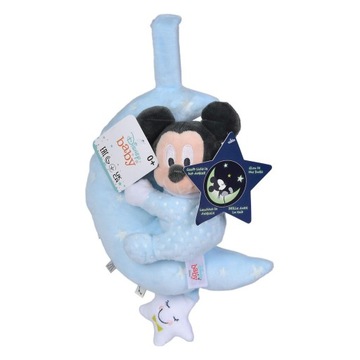 DISNEY MICKEY MOUSE MUSICAL AND GLOW IN THE DARK COT, PRAM OR CAR SEAT TOY,