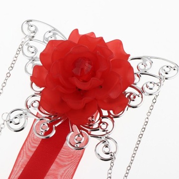 1 zestaw kolczyków i frędzli do włosów dla Kimono Hanfu Lady Girls Red