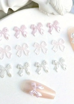 Ozdoby Do Paznokci 3D Kokardki Na Paznokcie Perłowe Pearl Color