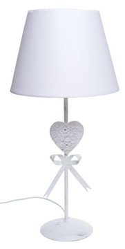 Lampka biała stołowa nocna z sercem 53 cm