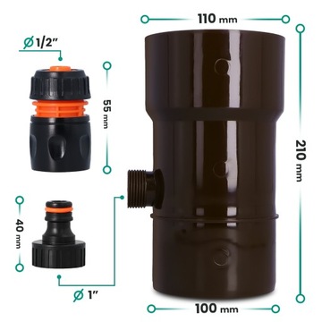 ДОЖДЕВОЙ УБОРНИК 110 ММ ДОЖДЕВОЙ ВОДОСБОРНИК ЖЕЛОБ ВОССТАНОВЛЕНИЯ КОРИЧНЕВЫЙ