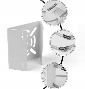 КРОНШТЕЙН ДЛЯ КРЕПЛЕНИЯ НА СТОЙКУ ДЛЯ КАМЕРЫ видеонаблюдения, БЕЛЫЙ