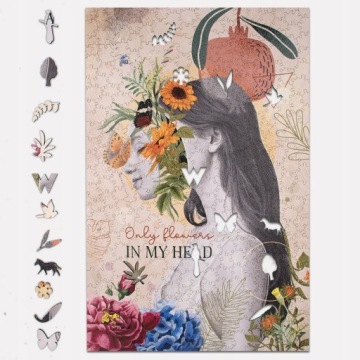 ДЕРЕВЯННЫЙ ПАЗЛ ЖЕНЩИНА С ЦВЕТАМИ 418 деталей