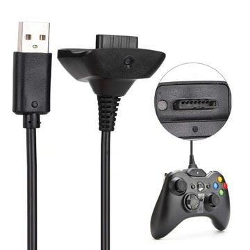 KABEL USB ŁADOWARKA DO BEZPRZEWODOWEGO PADA XBOX 360 CHARGE & PLAY