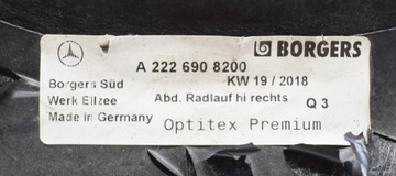 MERCEDES S TŘÍDA W222 PODBĚH PRAVÉ ZADNÍ ORIG.