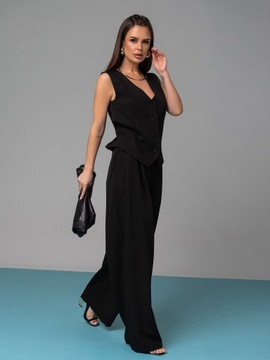 Czarny garnitur do spodni z kamizelką,XL