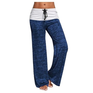 Spodnie damskie Sznurowane spodnie z szerokimi nogawkami Casual Loose Gym Running Yoga, S