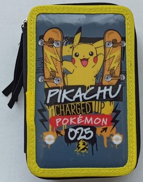 Piórnik Pokemon Pikachu Trzykomorowy 3 Komory 39el