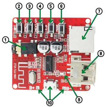 Moduł Audio Bluetooth 4.1 i MP3 z gniazdem Jack